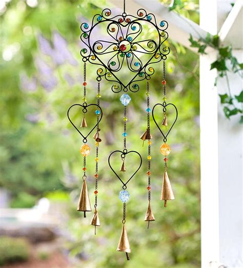 antique wind chimes|vintage heart wind chimes.